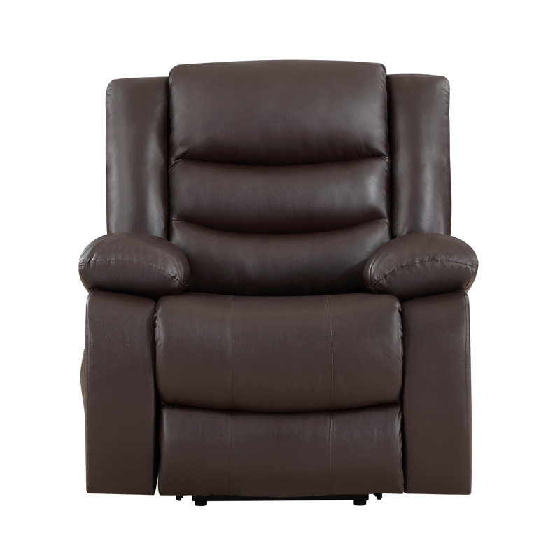 Rauno Faux Leather Lift Assist Power Recliner, Dark Brown