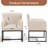 18.9" H Linen Upholstered Sled Base Side Chair with Solid Metal Frame （Set of 2）-41010145