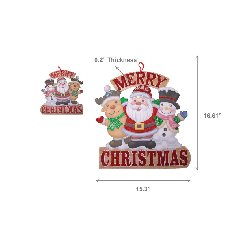 Panneau mural en mousse Merry Christmas Cheer - ensemble de 2