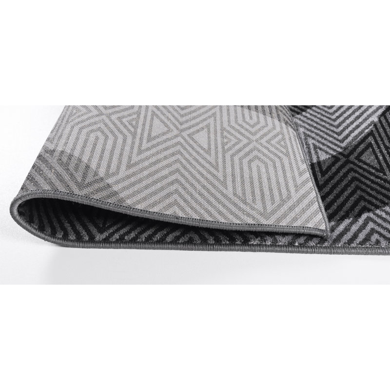 Tapis gris / noir Dinkins, Rectangle 2 pi 2 po x 3 pi