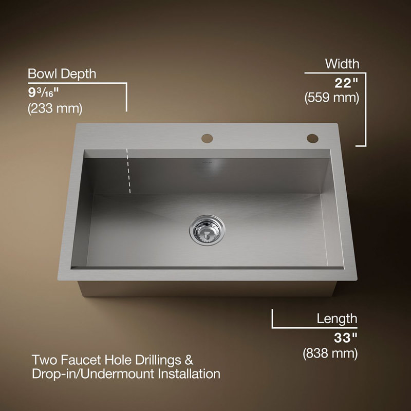Bokaiya 33x22 Kitchen Sink Drop In Topmount Kitchen Sink Workstation 16 Gauge Single Bowl Stainless Steel 10 Deep Kitchen Sinks With Accessories - View #11