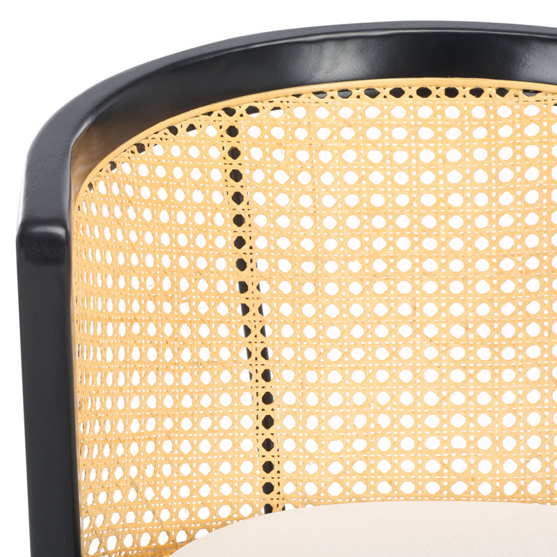 Fauteuil rembourré Beltre, Noir, Avec coussin