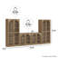 Ensemble de 4 meubles télé modulaires Jagger Series 1A2I, brun clair-694202319