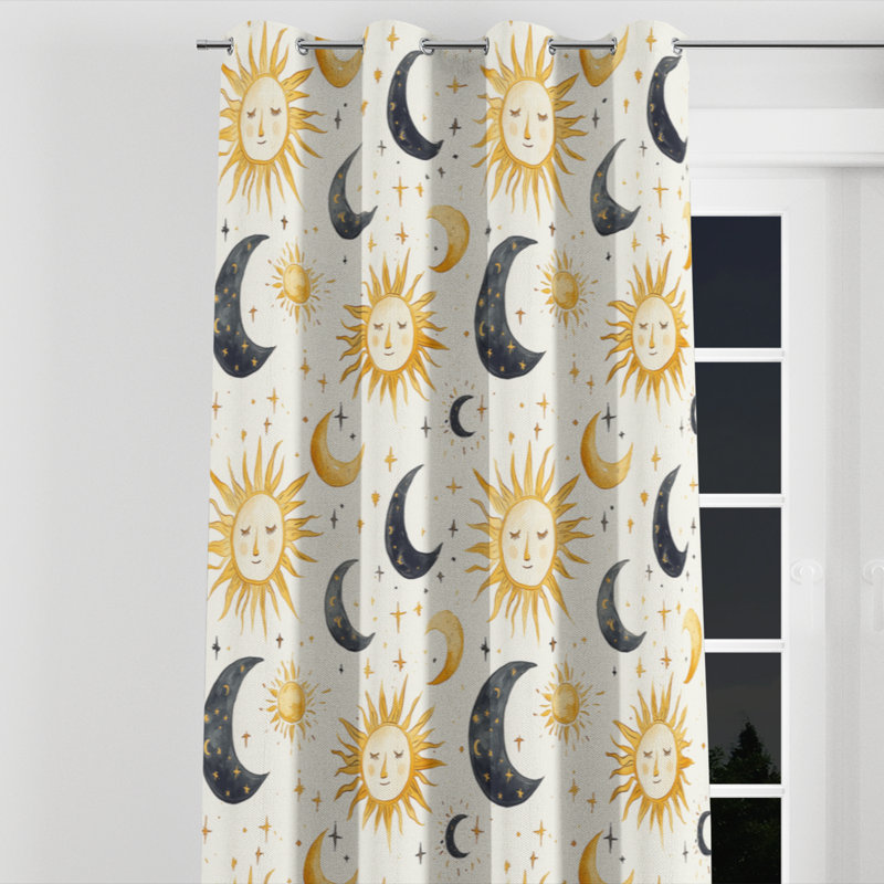 Rideau en velours Boho, L 52 po x L 95 po, Œillets argentés