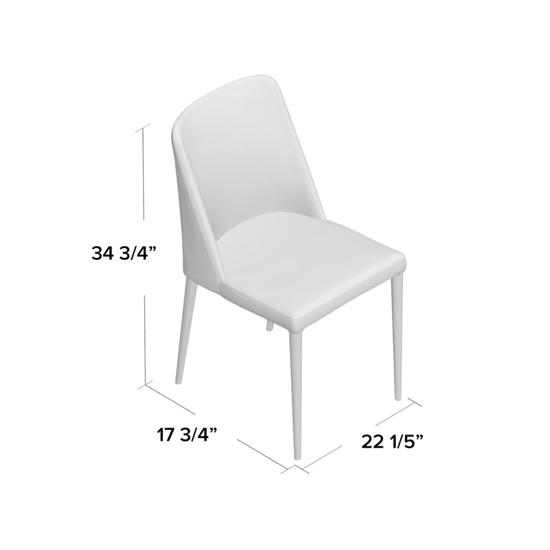Chaise de salle à manger rembourrée Chromium, Crème au beurre