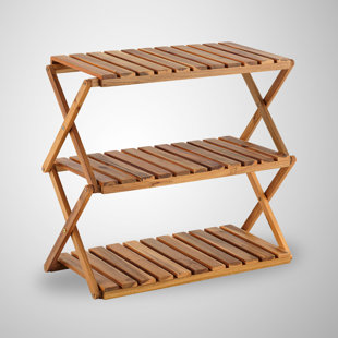 Fir Wood Folding Shoe Rack