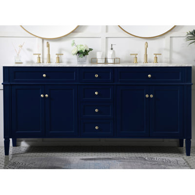 Rivers 72'' Double Bathroom Vanity with Marble Top