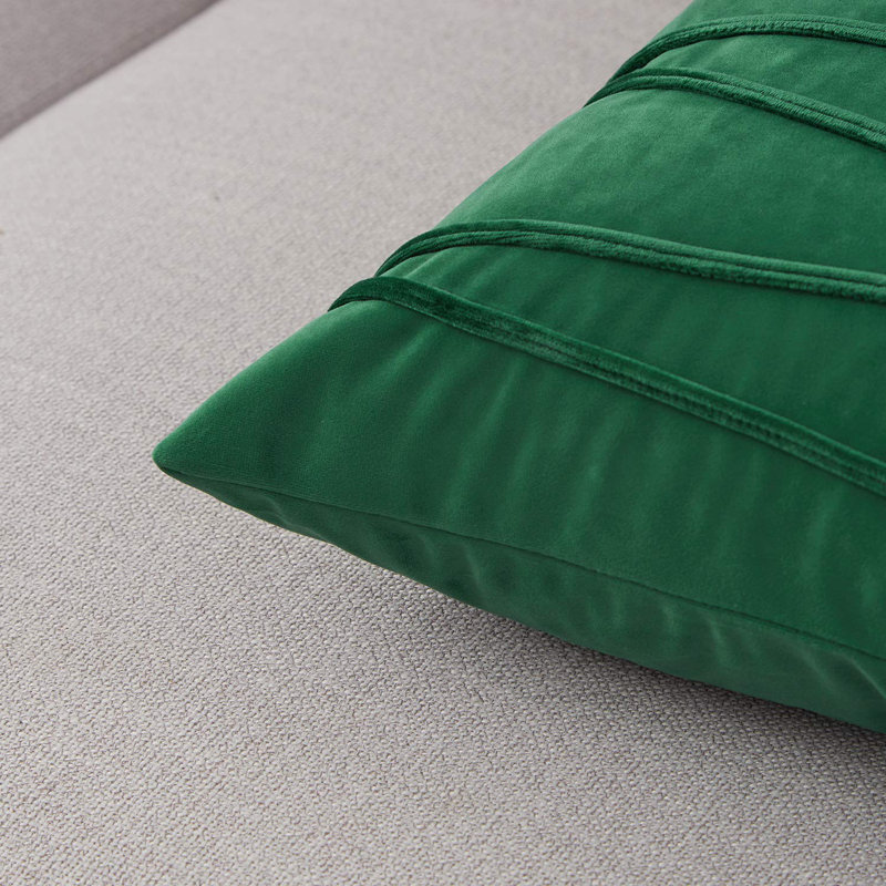 Chevron Geometric Pillow Cover, Dark Green, 18" x 18"