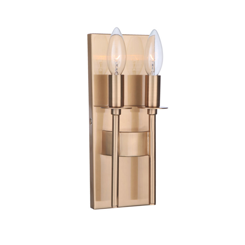 Retta Steel Candle Wall Light, Brass