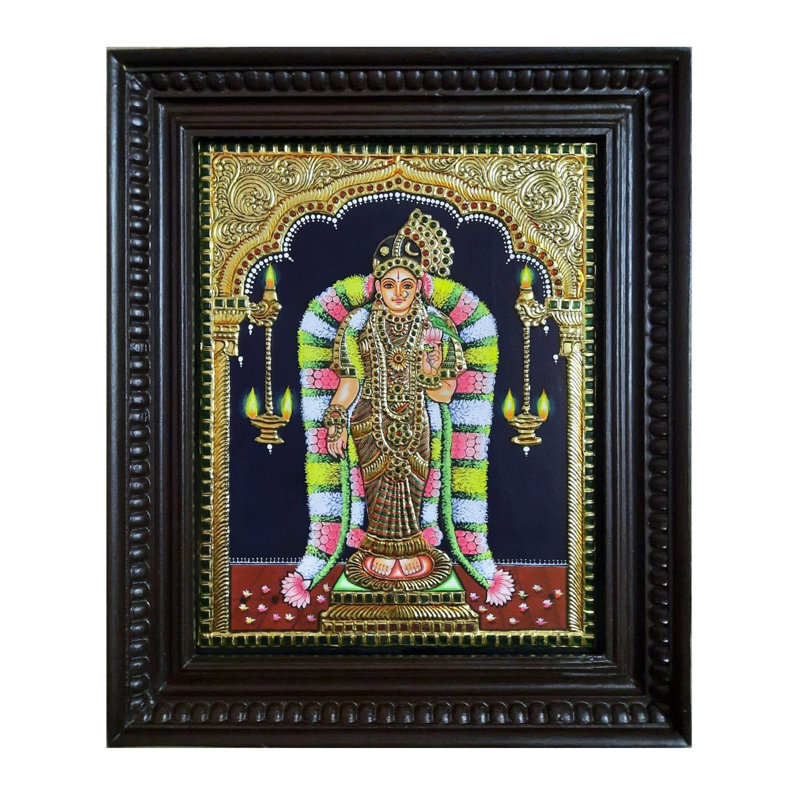Déesse Andal | Peinture Prabhu Tanjore | Avec cadre |