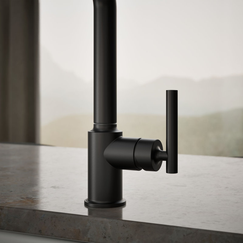 Purist Pull Out Bar Faucet with Accessories, Matte Black