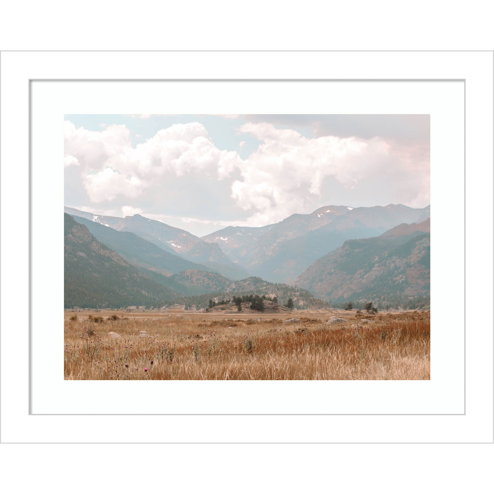 Cornell "Wanderings" Print by Alicia Abla, White, 11" H x 13" W x 1" D
