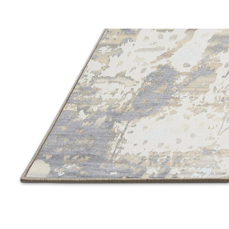 Tapis beige contemporain, Rectangle 4 pi x 6 pi
