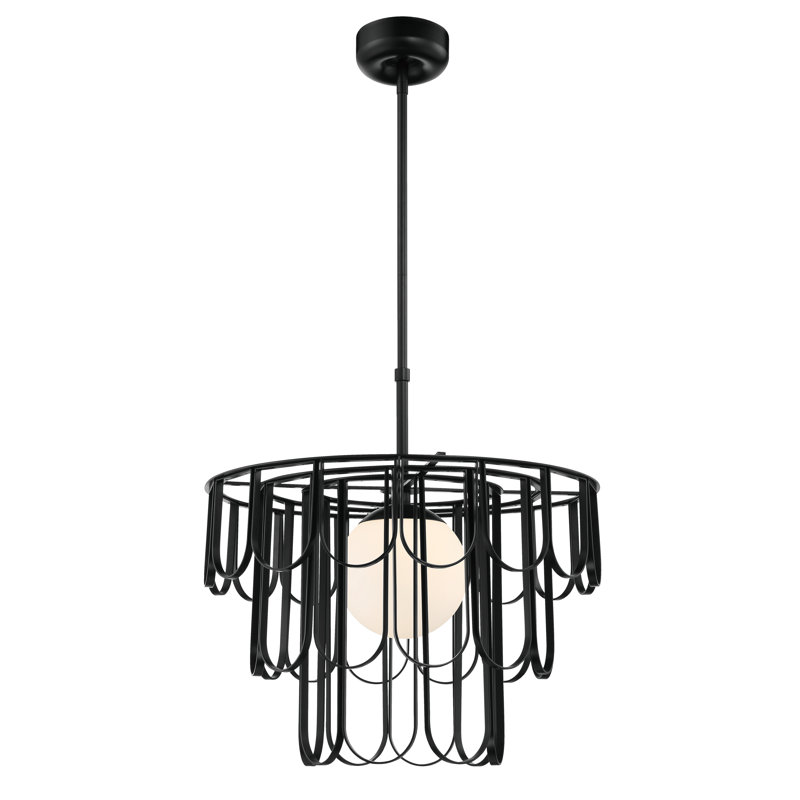 Hialmar 1 - Light Unique/Statement Pendant, Black, 67.8" H x 24" W x 24" D