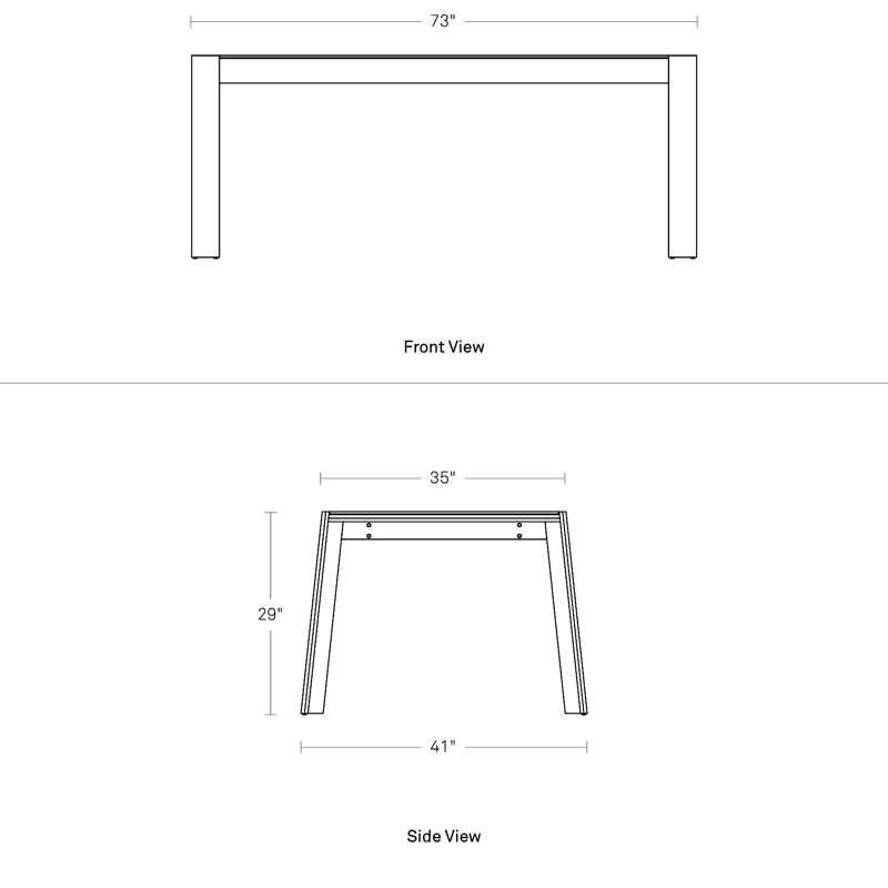Lake Dining Table, 41.2" W x 72.6" L 