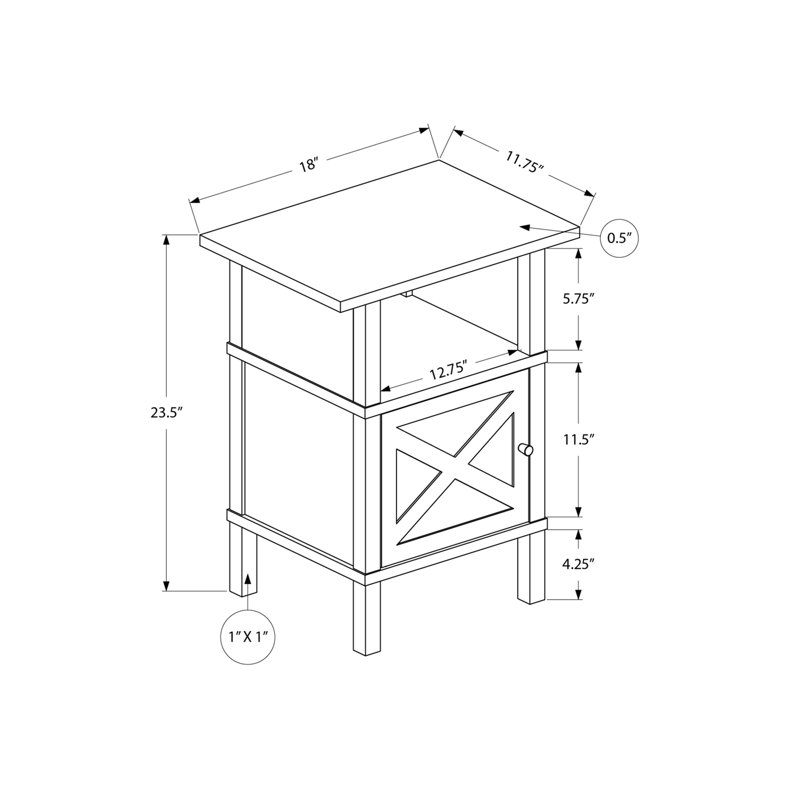 Accent Table, Side Table, End Table, Cream