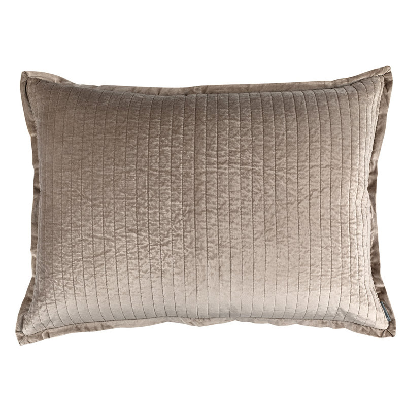 Aria Velvet Lumbar Pillow Cover & Insert, 27" x 36", Raffia