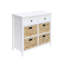 Console de rangement à finition blanche - 6 tiroirs pour une armoire avec poignées de tiroir élégantes et espace-656982996