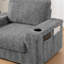 Canapé simple surdimensionné de 42 po, fauteuil en fausse fourrure de lapin avec porte-gobelets, méridienne rembourrée avec repose-pieds avec rangement et accoudoirs, canapé-lit avec siège profond pour le salon, appartement