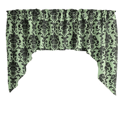 Poplin Damask Floral Swag Window Valance 58" Wide