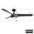 56" Modern Farmhouse Reversible Quiet Motor Ceiling Fan Light with Dark Gray ABS Blades
