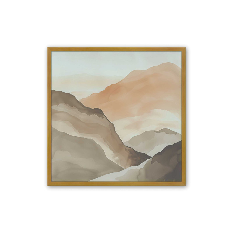 Amber Horizons II, H 13,75 po x l 13,75 po, Cadre simple en or poli