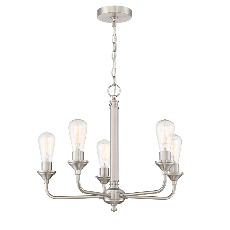 Lustree 5 lumières façon bougie/classique Upney, Nickel poli brossé