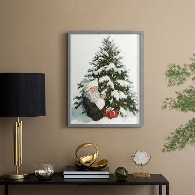 «Christmas Holiday Art CCXLVI», reproduction d'art encadrée - bois massif