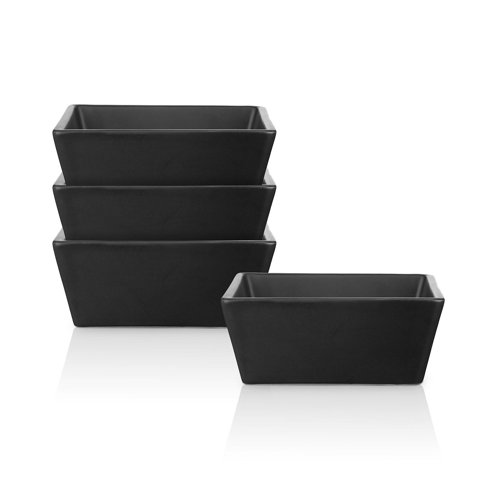 Stone Lain Grace 4-Piece Bowl Set Stoneware, Black