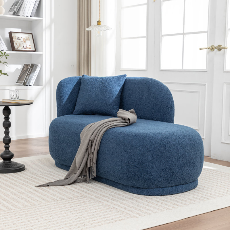 Chaise longue rembourrée en fausse fourrure, Marine