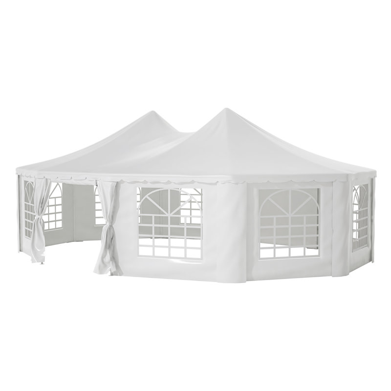 Steel Canopy Party Tent Heavy Duty Wedding Tent, 141.72" H x 345.72" W x 250.8" D