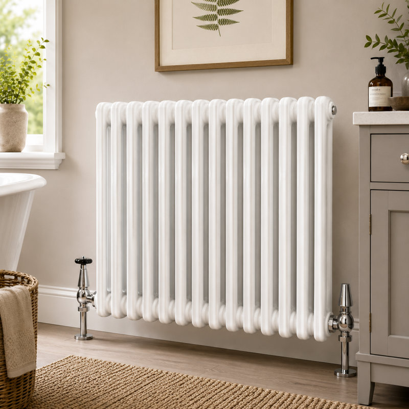 Uxbridge Horizontal Traditional Colosseum Radiator, White, 600mm H x 785mm W x 70mm D