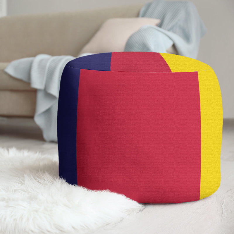 repose-pieds rond 20,5", Bleu marine / rouge / jaune