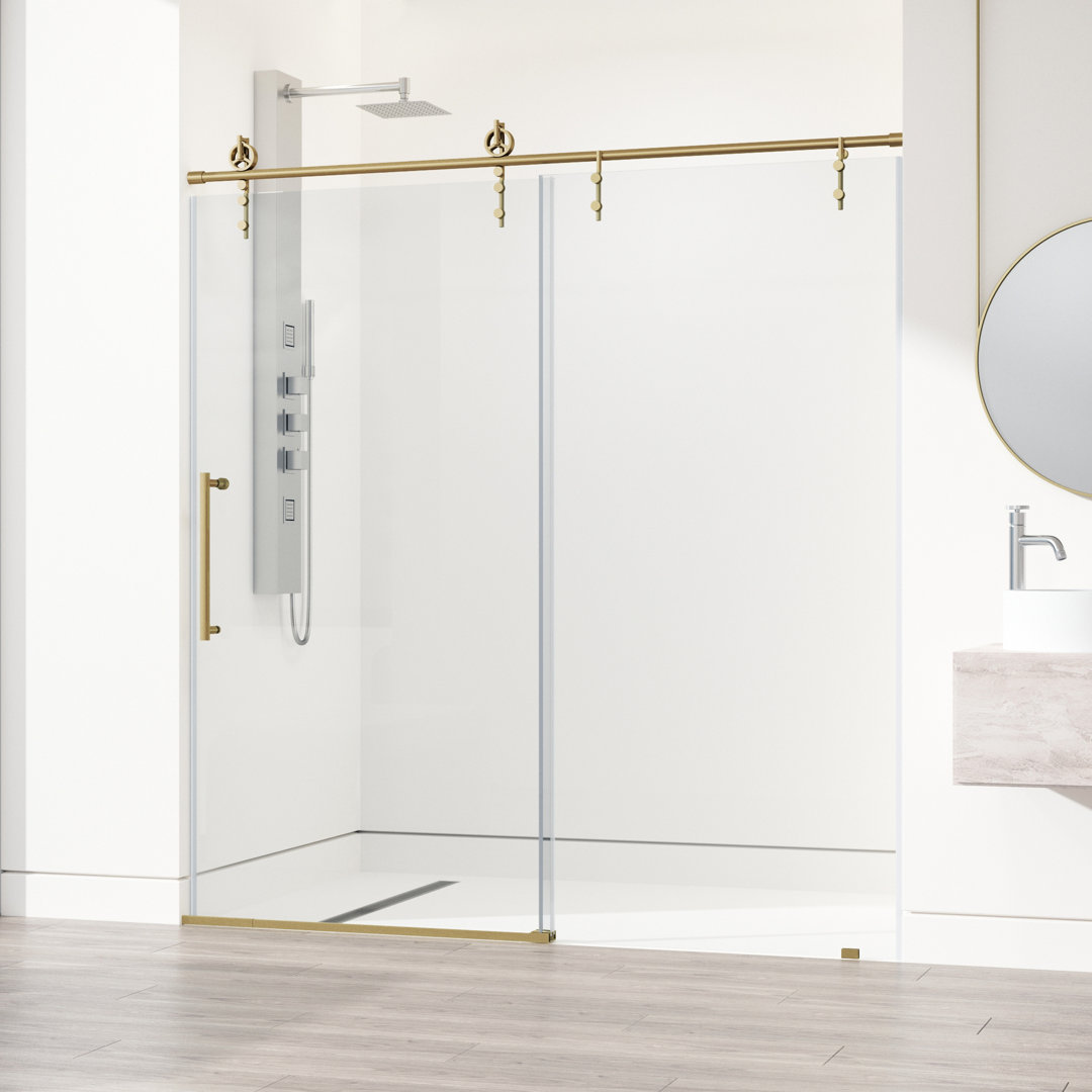 Hamilton 56-60" W x 78" H Sliding Frameless Shower Door with 3/8" Clear Glass VIGO 