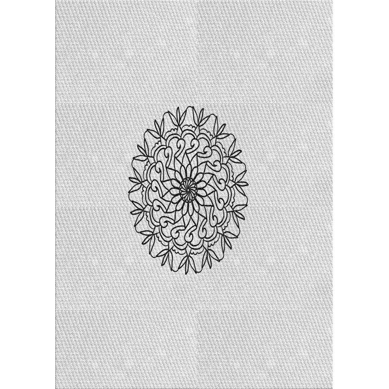 Tapis blanc/noir tissé à la machine, Rectangle 7 pi x 9 pi