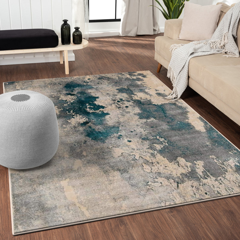 Tapis bleu / beige Colborne, Rectangle 8 pi x 10 pi