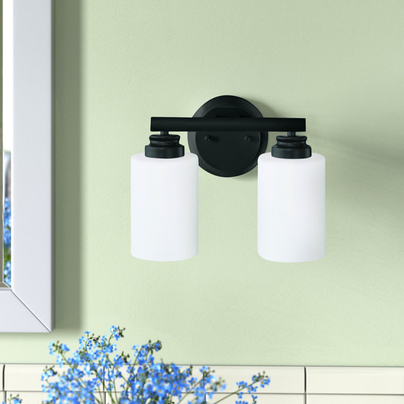 Berntraud 2 - Light Dimmable Vanity Light, White Frosted, Flat Black