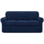 Housse de canapé en jacquard extensible 4 pièces, housse pour canapé pour 3 coussins, protecteur de meubles lavable à la machine (canapé, bleu marine)-1241047035