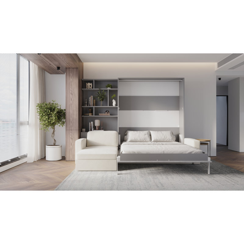 Neidelin Upholstered Bed, Slate Grey/Bronx