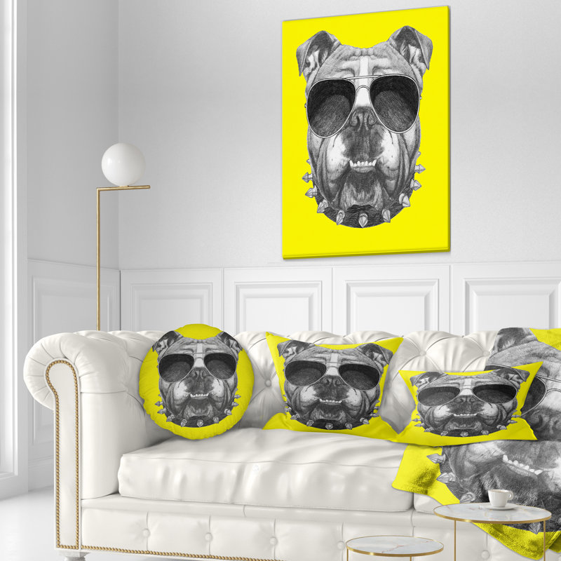 Coussin lombaire en bouledogue anglais avec collier