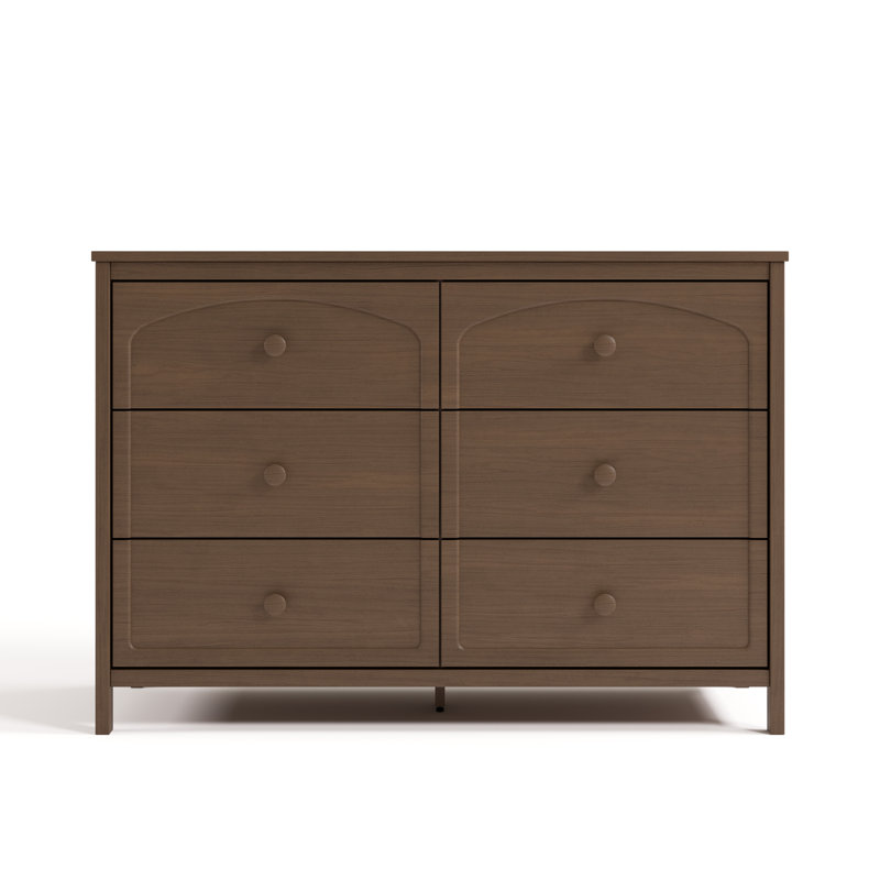 Commode double 6 tiroirs Olivia, Noisette
