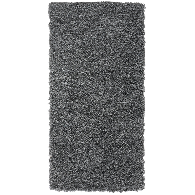 Shaggy Lush dark grey Rug, Rectangular 70 x 140cm