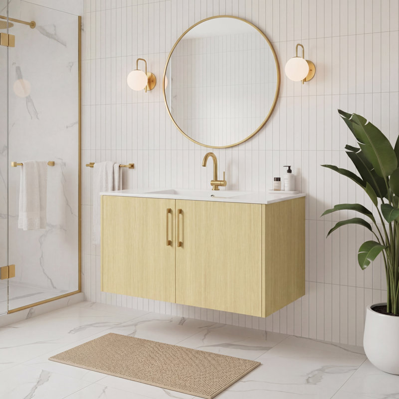 Ensemble de meuble-lavabo mural 36 po Bagoka, Lago, 36", Doré