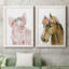 Cochon couronne de fleurs - ensemble de 2 peintures-517613640-517613645-517613663