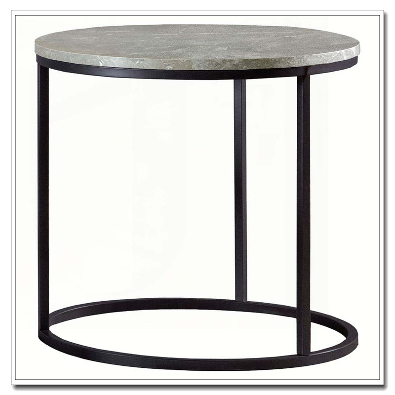 Table de bout grise et gris acier