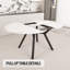 Tables de salle à manger extensibles de 47 à 63 po, équipées de 4 chaises de salle à manger rembourrées en tissu polyuréthane épais, d'une table de salle à manger, d'une table et d'une chaise élégantes et spacieuses, avec des pieds en métal noir-1908593509-1908593511