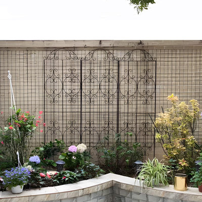 203cm H x 56cm W Metal Garden Trellis – 2 Pack, Heavy-Duty Climbing Plant Support for Roses, Vegetables & Vines – Black