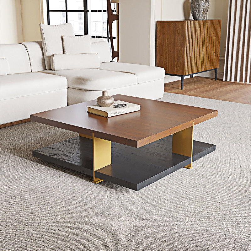 Table basse rectangulaire en bois, Noyer, H 13 po x L 47,24 po x l 15,75 po, Noir