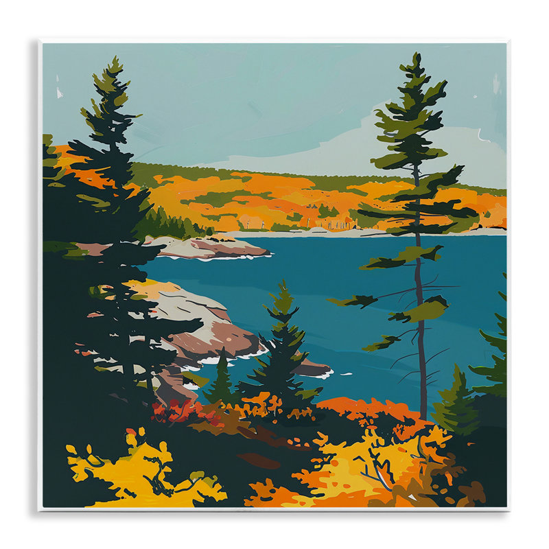 Art moderne sur plaque murale au bord du lac, design par Walker Noble