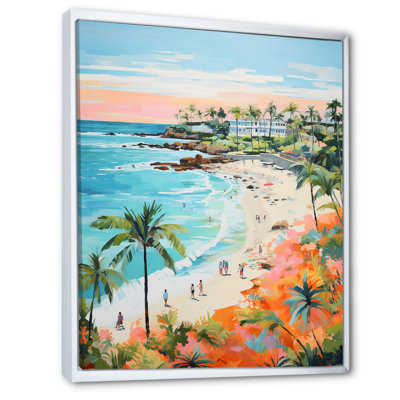 Pastel Color Coastal Beach Scene Paradise II - Beach Wall Art